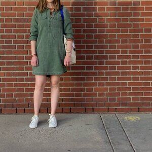 Green Button Down Shirt Dress